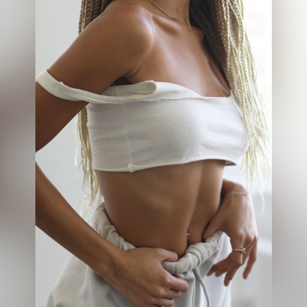 Joah Brown Sporty Crop Top Fog